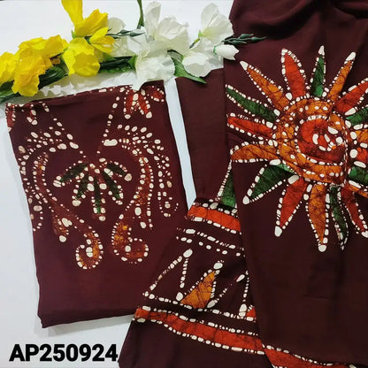 Maroon wax batik modal cotton salwar material ap250924-Neidhal