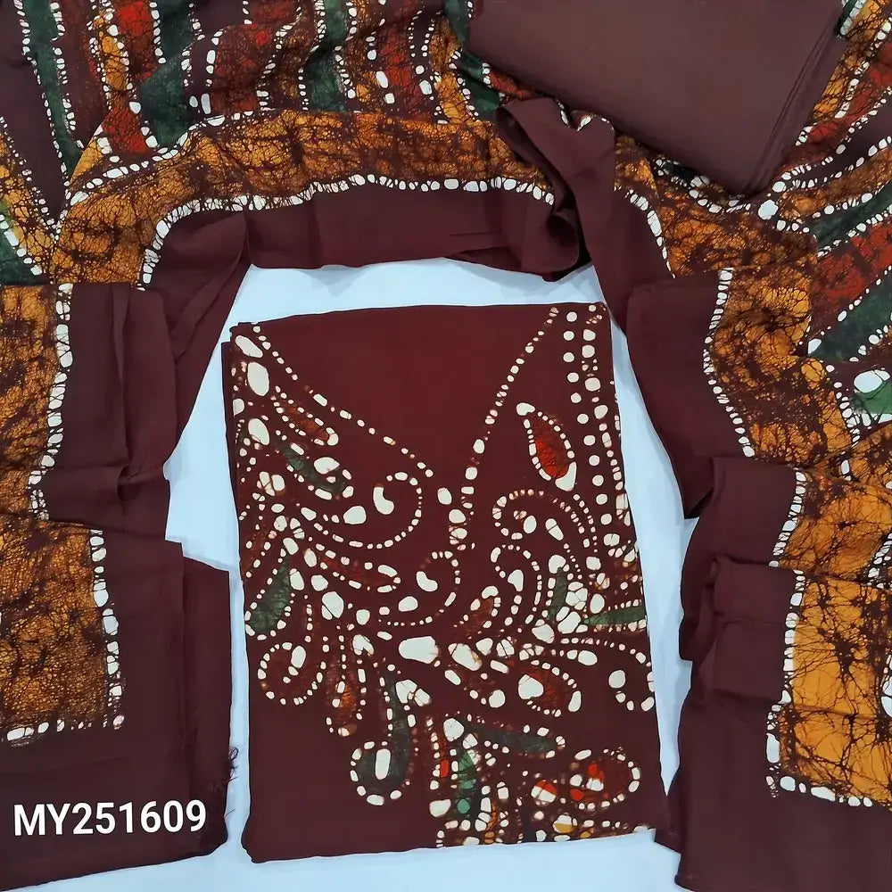 Maroon wax batik modal cotton salwar material my251609-Neidhal