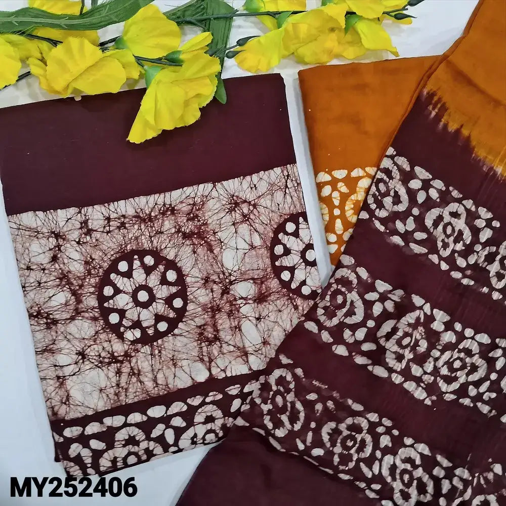 Maroon wax batik soft cotton salwar material my252406-Neidhal
