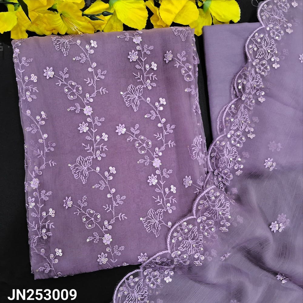 Mauve chiffon organza salwar material jn253009-Neidhal