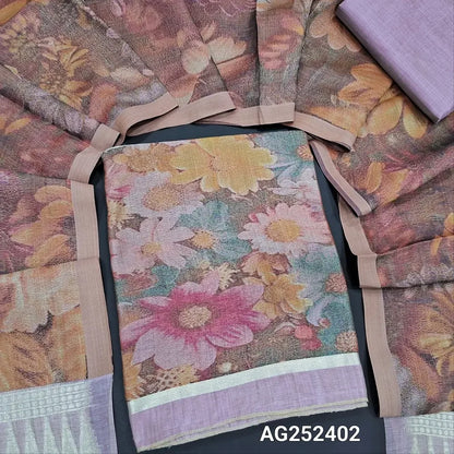 Mauve designer jamdani woven silk cotton salwar material ag252402 Neidhal