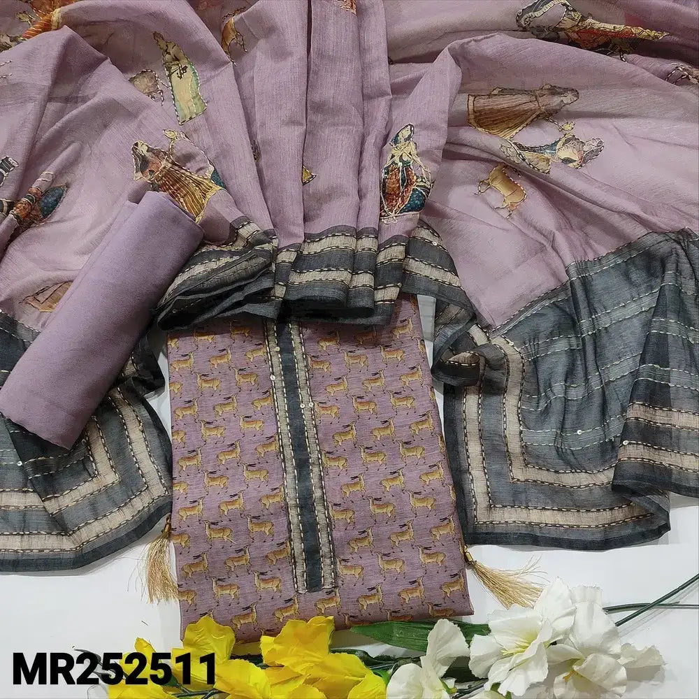 Mauve digital deer printed silk cotton salwar material mr252511-Neidhal
