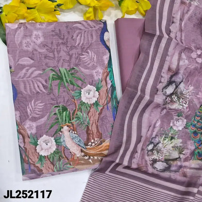 Mauve digital printed semi linen salwar material jl252117-Neidhal