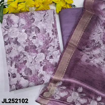 Mauve floral printed fancy silk cotton salwar materialjl252102-Neidhal