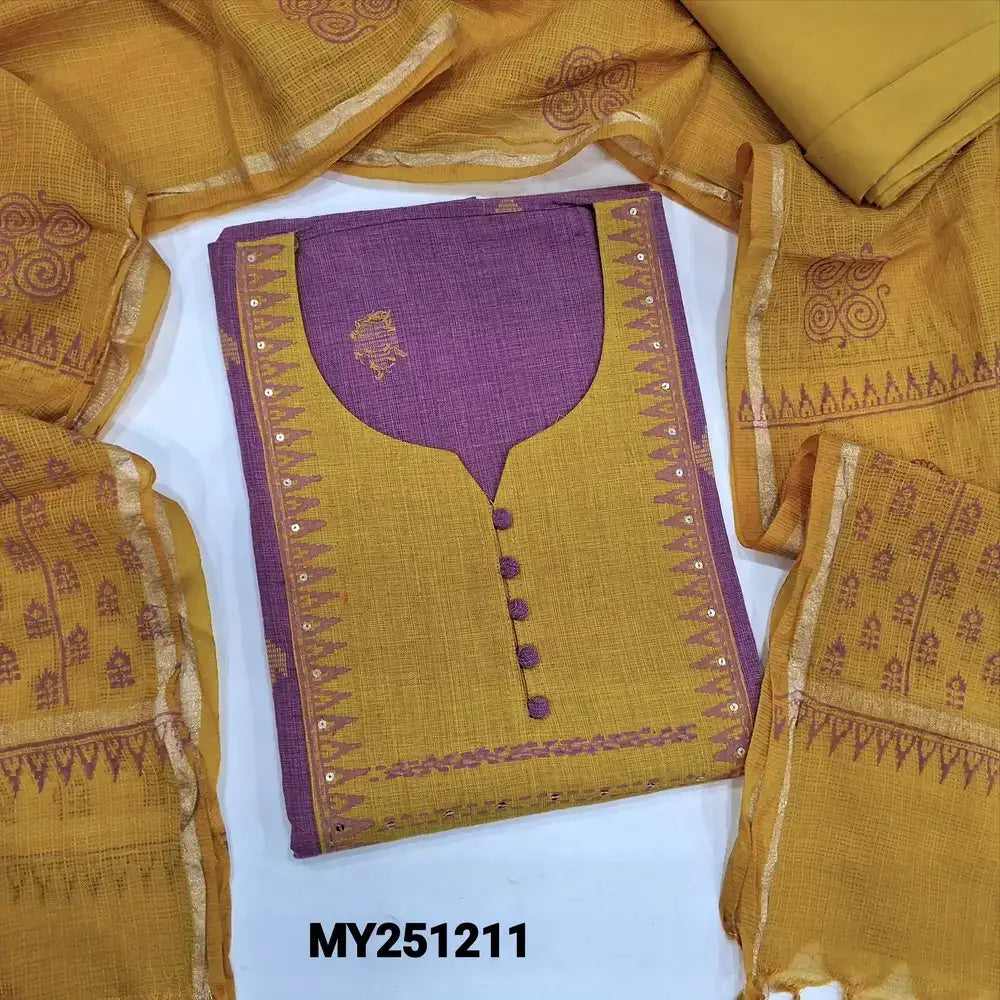 Mauve handloom cotton salwar material my251211-Neidhal
