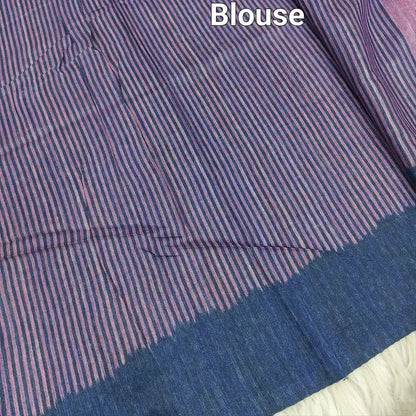 Mauve ikat printed semi jute silk saree ns104-Neidhal