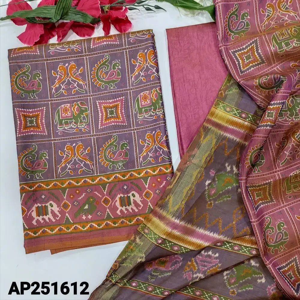 Mauve patola printed fancy silk salwar material ap251612-Neidhal