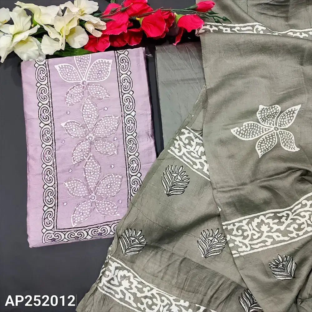 Mauve printed fancy soft silk cotton salwar material ap252012-Neidhal