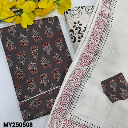 Mauve printed soft cotton salwar material my250508-Neidhal