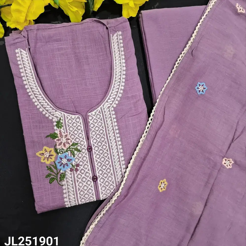 Mauve slub cotton salwar material jl251901-Neidhal