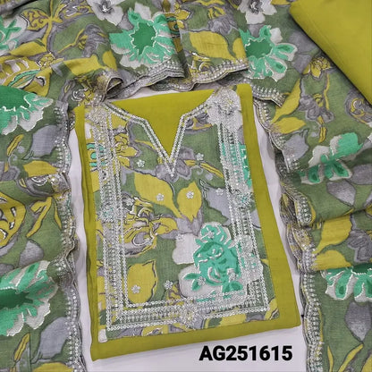 Mehandhi green designer premium silk cotton salwar material ag251615-Neidhal