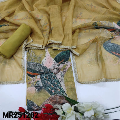 Mehandhi green digital printed semi linen salwar material mr251202-Neidhal