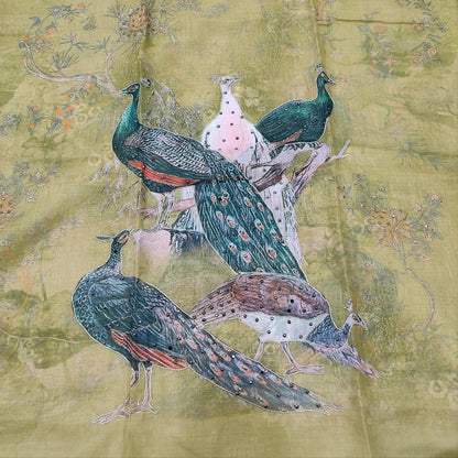 Mehandhi green digital printed semi linen salwar material mr251202-Neidhal