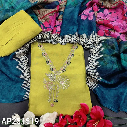 Mehandhi green dola silk salwar material ap251519-Neidhal