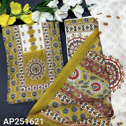 Mehandhi green printed soft cotton salwar material ap251621-Neidhal