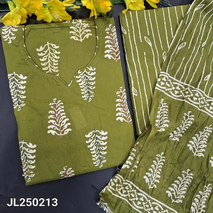 Mehandhi green printed soft cotton salwar material jl250213-Neidhal