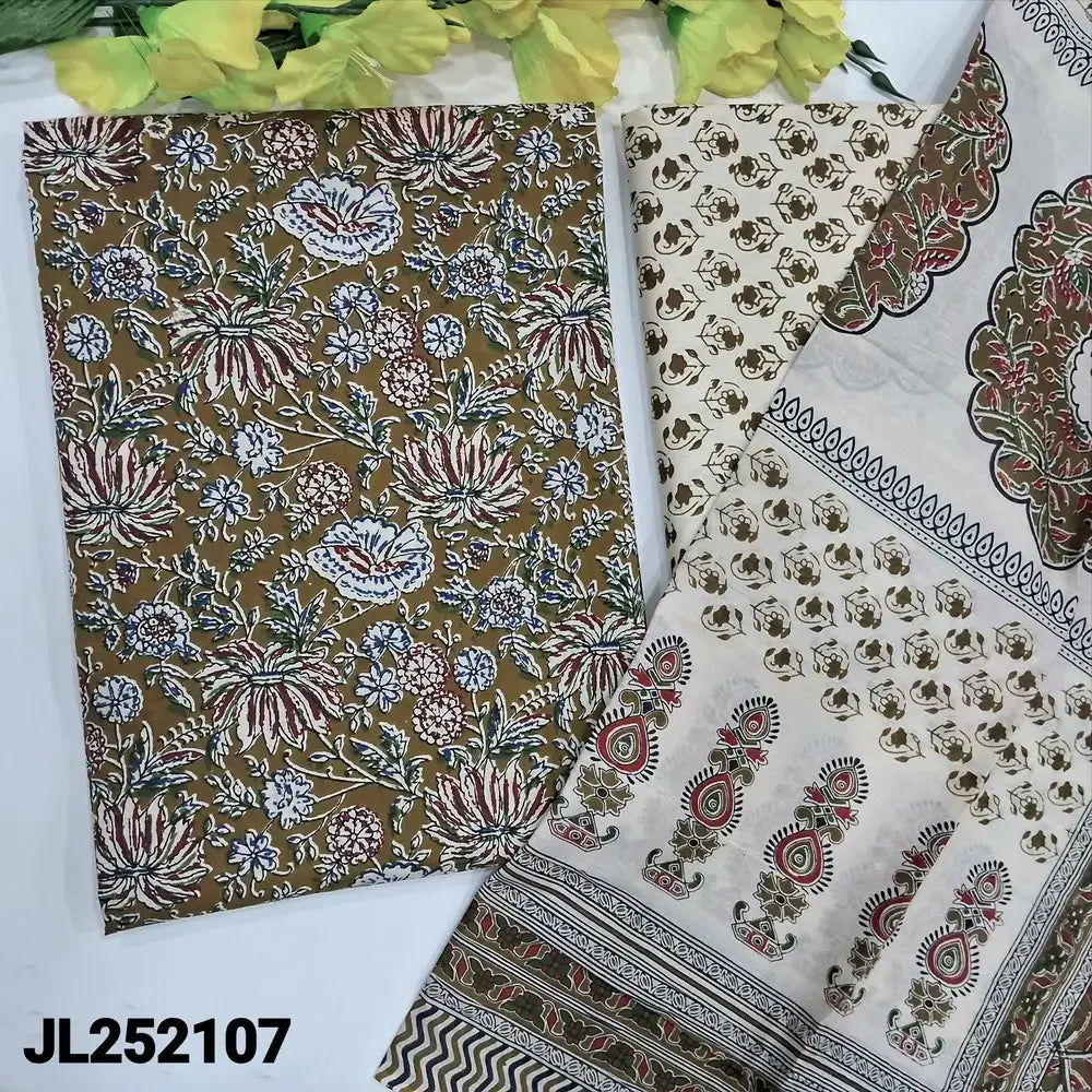 Mehandhi green printed soft cotton salwar material jl252107-Neidhal