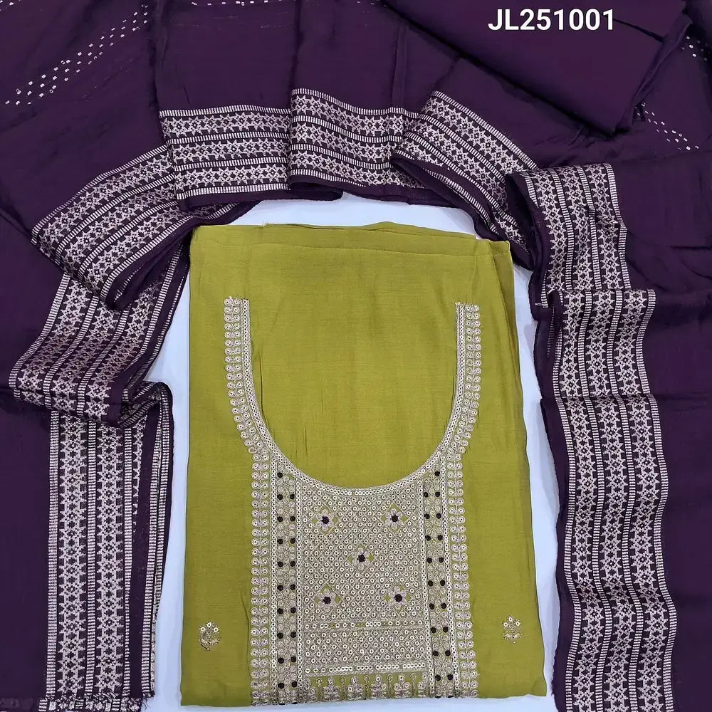 Mehandhi green silk cotton salwar material jl251001-Neidhal