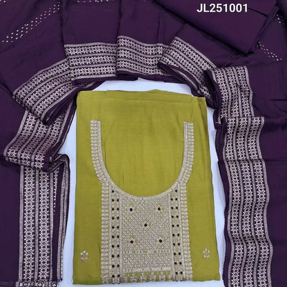 Mehandhi green silk cotton salwar material jl251001-Neidhal