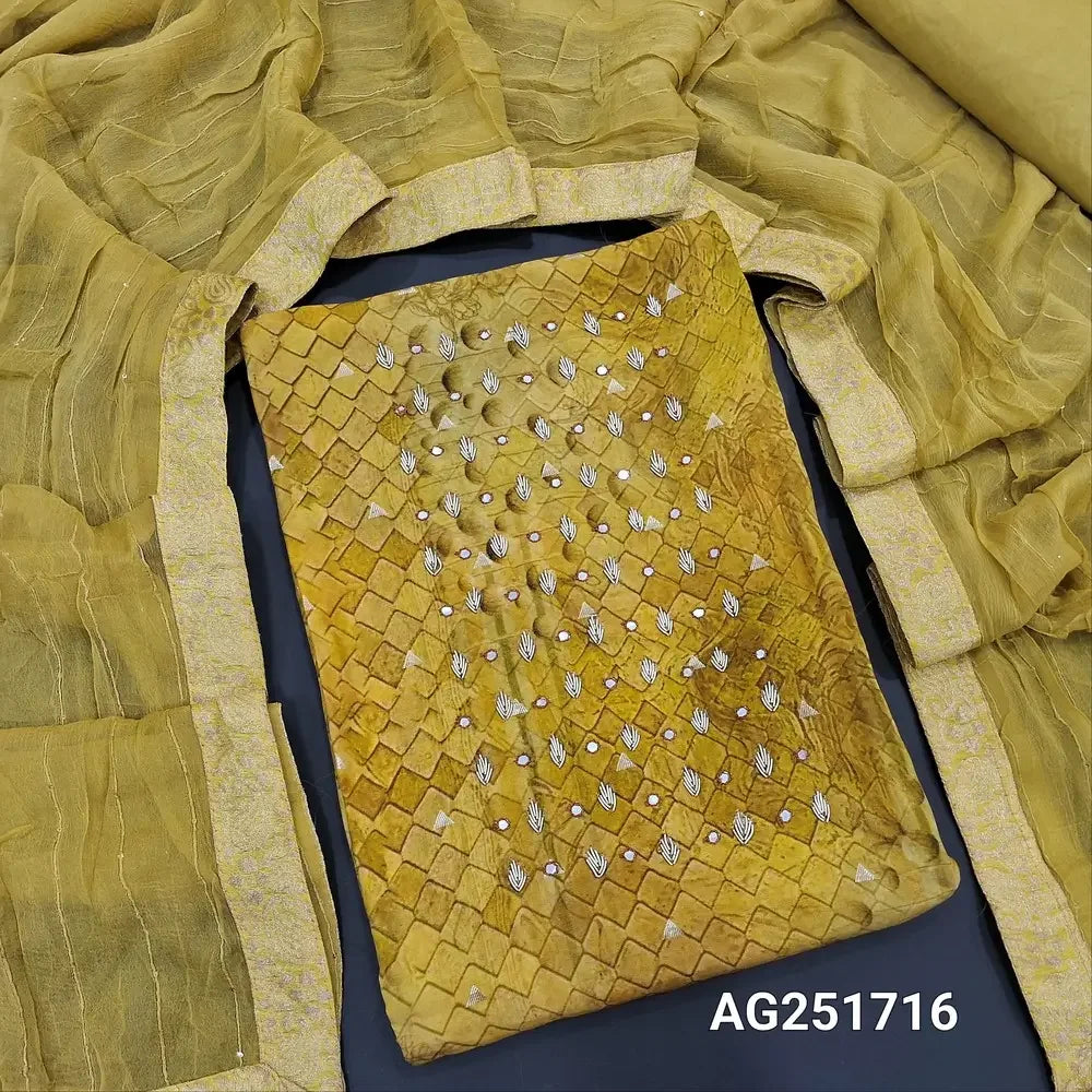 Mehandhi yellow butter silk salwar material ag251716 Neidhal