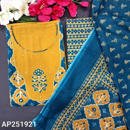 Mehandhi yellow cotton salwar material ap251921-Neidhal