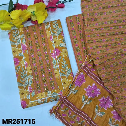 Mehandhi yellow cotton salwar material mr251715-Neidhal