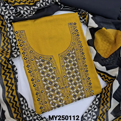 Mehandhi yellow cotton salwar material my250112-Neidhal