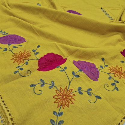 Mehandhi yellow cotton salwar material my252501-Neidhal