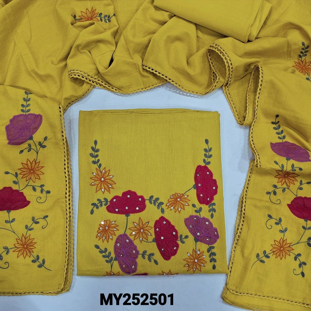 Mehandhi yellow cotton salwar material my252501-Neidhal