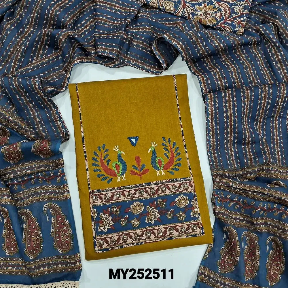 Mehandhi yellow cotton salwar material my252511-Neidhal