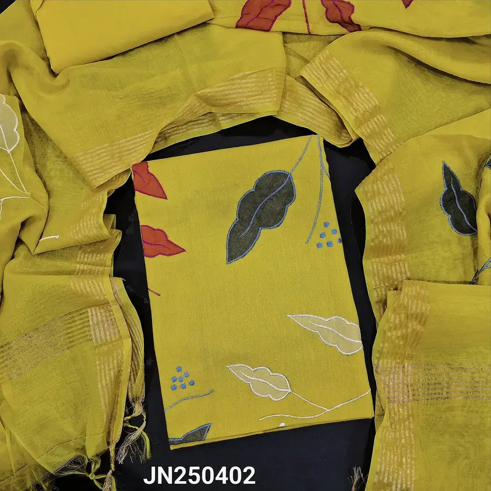 Mehandhi yellow designer cotton salwar material jn250402-Neidhal