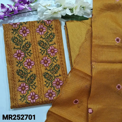 Mehandhi yellow fancy kota silk cotton salwar material mr252701-Neidhal