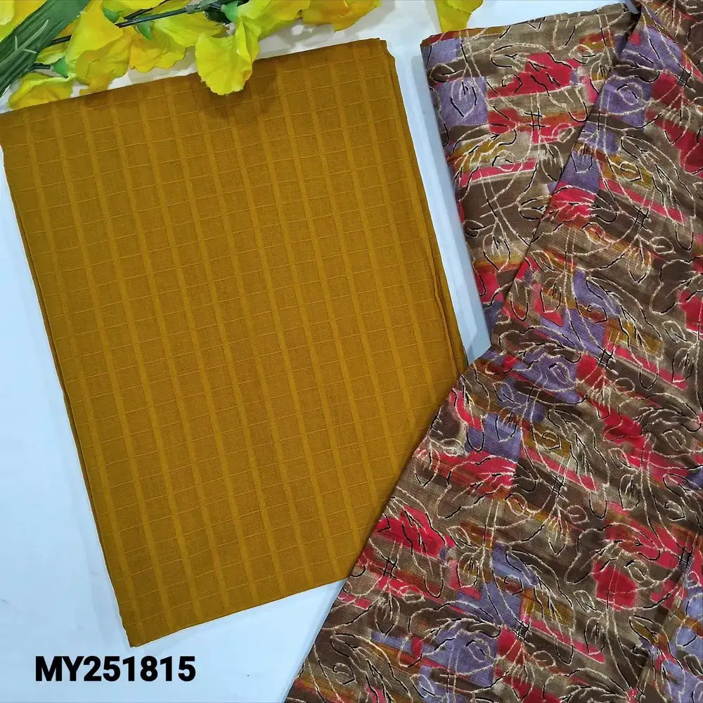 Mehandhi yellow jakard cotton salwar material my251815-Neidhal