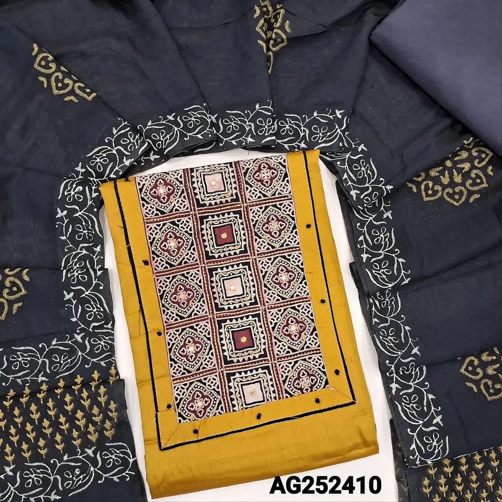 Mehandhi yellow jam cotton salwar material ag252410 Neidhal