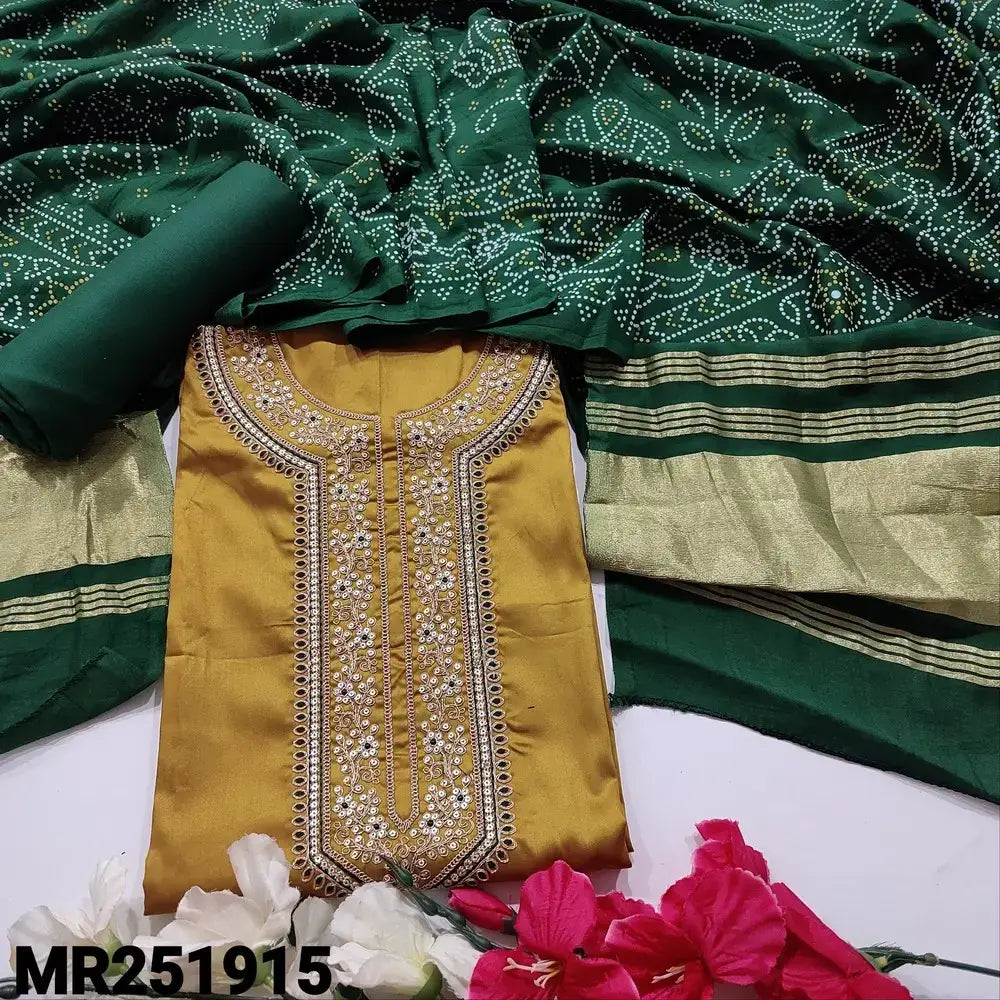 Mehandhi yellow jam cotton salwar material mr251915-Neidhal