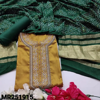 Mehandhi yellow jam cotton salwar material mr251915-Neidhal