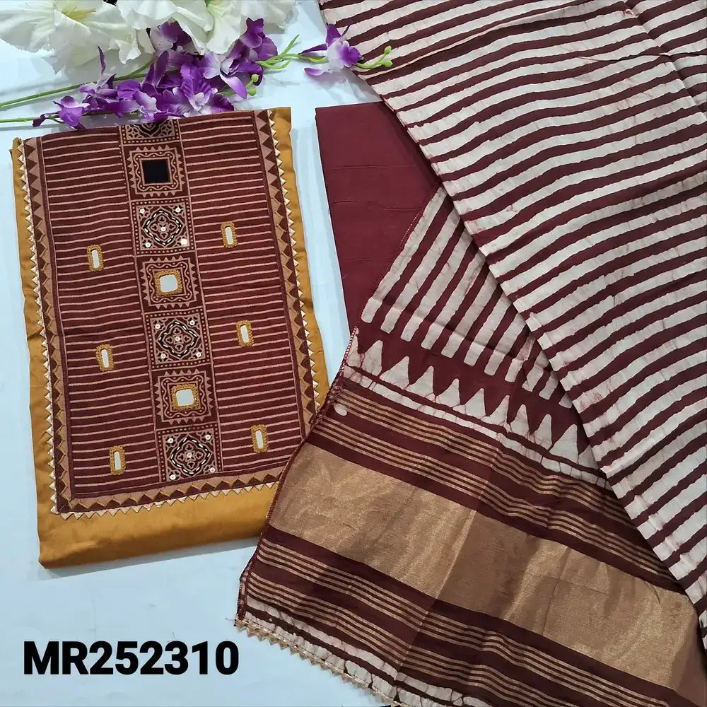 Mehandhi yellow jam cotton salwar material mr252310-Neidhal