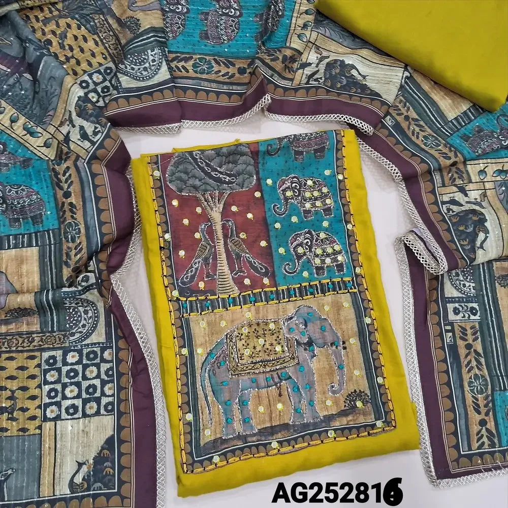 Mehandhi yellow liquid fabric salwar material ag252816 Neidhal