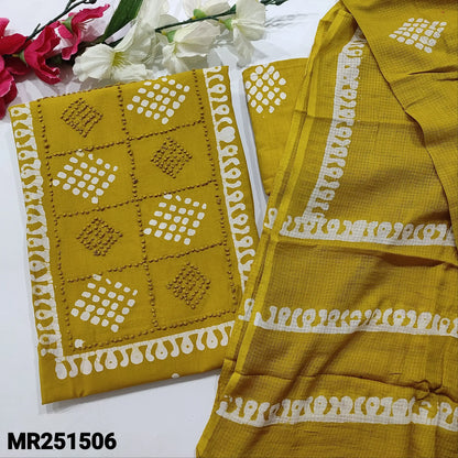 Mehandhi yellow original wax batik cotton salwar material mr251506-Neidhal