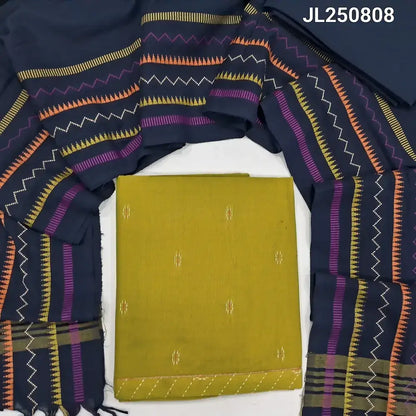 Mehandhi yellow premium handloom cotton salwar material jl250808-Neidhal