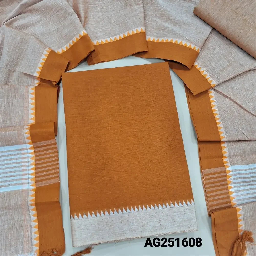 Mehandhi yellow premium handloom cotton salwar material ag251608-Neidhal