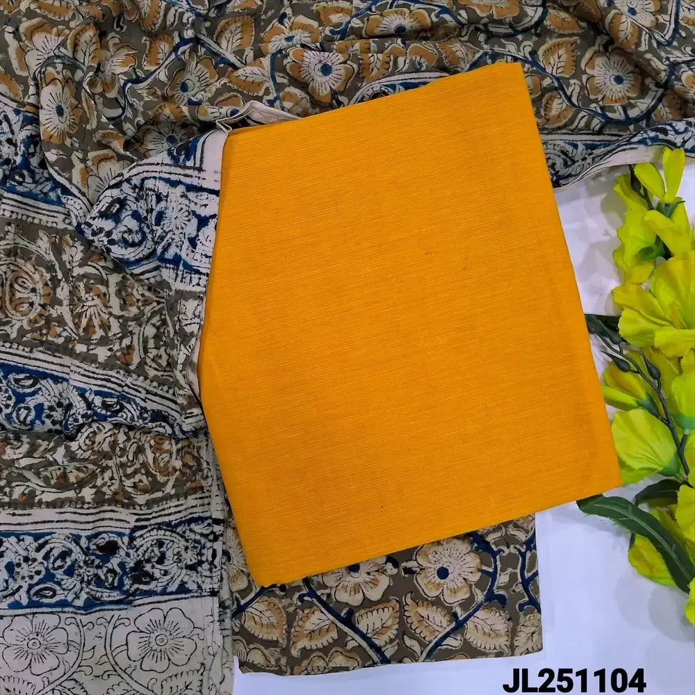 Mehandhi yellow premium handloom cotton salwar material jl251104-Neidhal