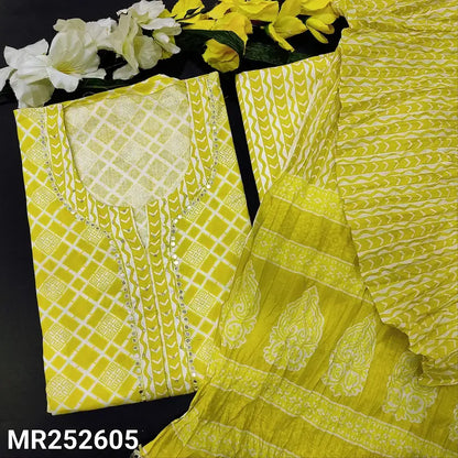 Mehandhi yellow printed cotton salwar material mr252605-Neidhal