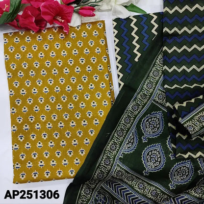 Mehandhi yellow printed soft cotton salwar material ap251306-Neidhal