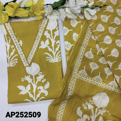 Mehandhi yellow printed soft cotton salwar material ap252509-Neidhal