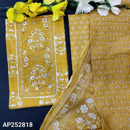 Mehandhi yellow printed soft cotton salwar material ap252818-Neidhal
