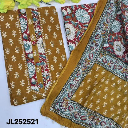 Mehandhi yellow printed soft cotton salwar material jl252521-Neidhal