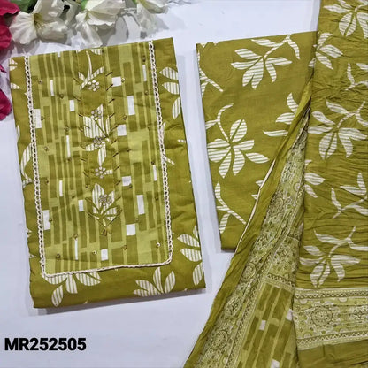 Mehandhi yellow printed soft cotton salwar material mr252505-Neidhal