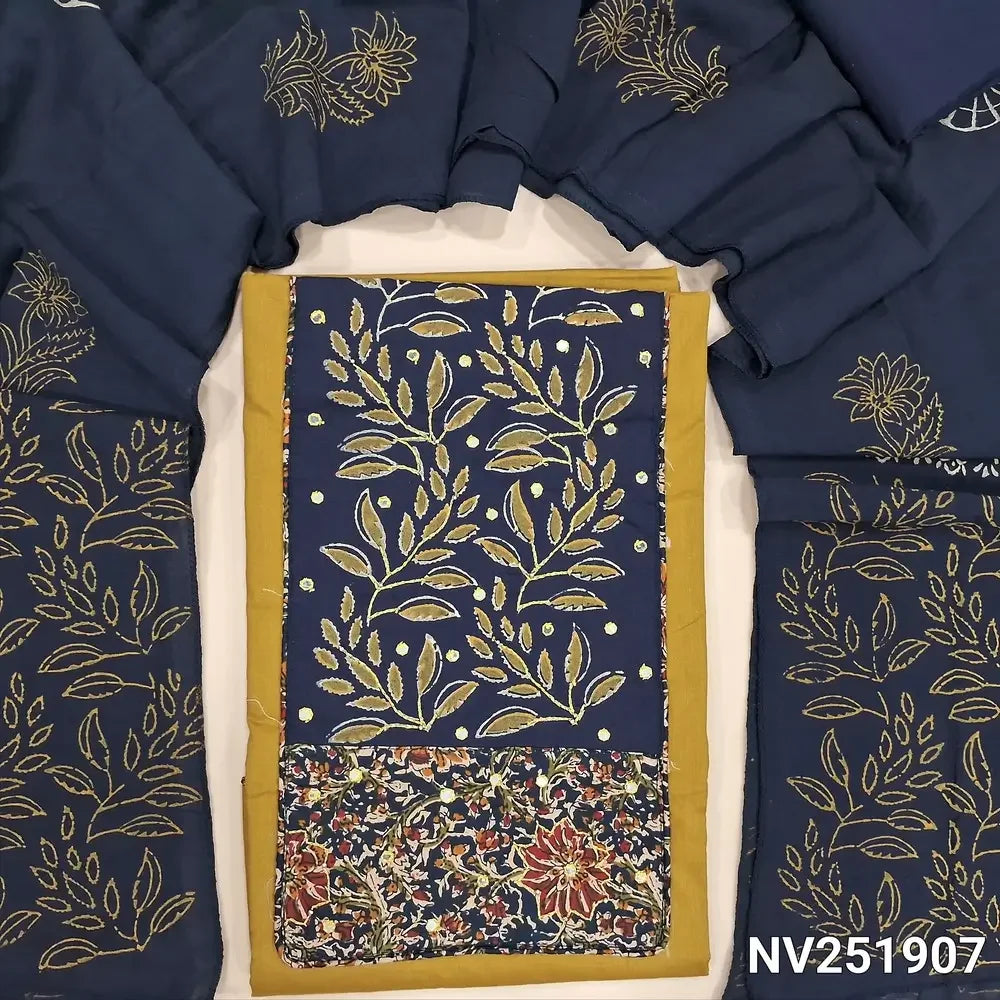 mehandhi yellow pure cotton unstitched salwar material nv251907-Neidhal