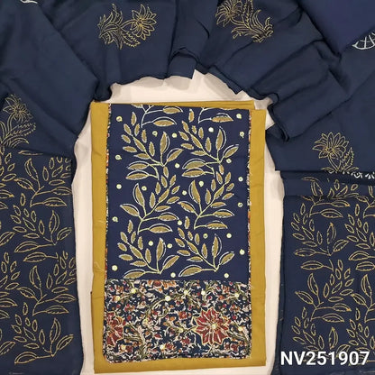 mehandhi yellow pure cotton unstitched salwar material nv251907-Neidhal